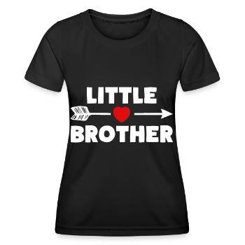 PETIT FRÈRE FRÈRE Et sœur Coeur - T-shirt sport Femme - noir - Devant - AI Model Female 172 light (172cm)