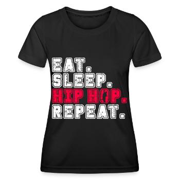 Hip Hop - Frauen Funktions-T-Shirt - Schwarz - Vorne - AI Model Female 172 light (172cm)