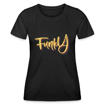 Funky - Frauen Funktions-T-Shirt - Schwarz - Vorne - AI Model Female 172 light (172cm)