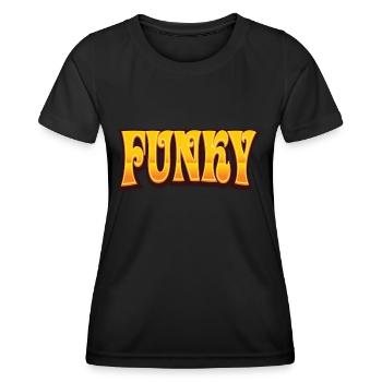 Funky Retro - Frauen Funktions-T-Shirt - Schwarz - Vorne - AI Model Female 172 light (172cm)