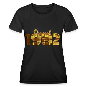 1982 Anniversaire - T-shirt sport Femme - noir - Devant - AI Model Female 172 light (172cm)
