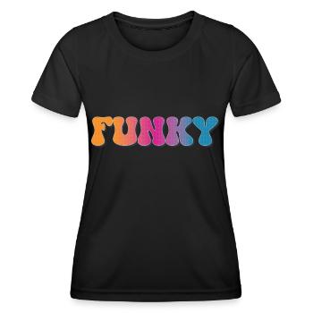 Funky Retro - Frauen Funktions-T-Shirt - Schwarz - Vorne - AI Model Female 172 light (172cm)
