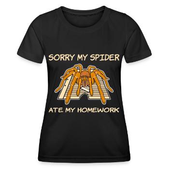 Mon araignée a mangé mes devoirs - T-shirt sport Femme - noir - Devant - AI Model Female 172 light (172cm)