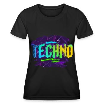 Techno - Women's Functional T-Shirt - black - Front - AI Model Female 172 light (172cm)