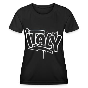 Italy Graffiti - Frauen Funktions-T-Shirt - Schwarz - Vorne - AI Model Female 172 light (172cm)