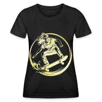 Skateboard Femme Skateboard - T-shirt sport Femme - noir - Devant - AI Model Female 172 light (172cm)