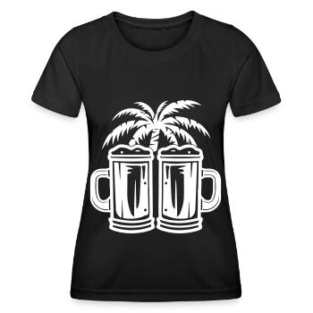Bier Palmen Insel Urlaub - Frauen Funktions-T-Shirt - Schwarz - Vorne - AI Model Female 172 light (172cm)