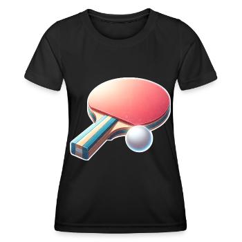 Ping-pong - T-shirt sport Femme - noir - Devant - AI Model Female 172 light (172cm)