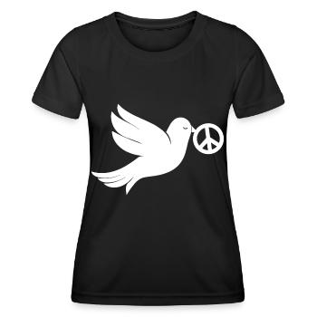 Friedenstaube Peacezeichen - Frauen Funktions-T-Shirt - Schwarz - Vorne - AI Model Female 172 light (172cm)