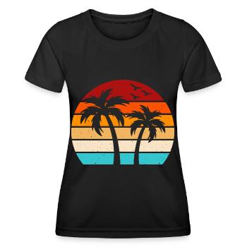 Palmiers - T-shirt sport Femme - noir - Devant - AI Model Female 172 light (172cm)