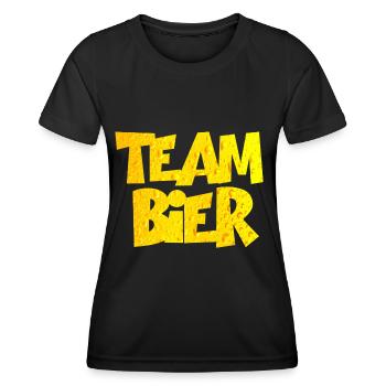 Team Bier - Frauen Funktions-T-Shirt - Schwarz - Vorne - AI Model Female 172 light (172cm)