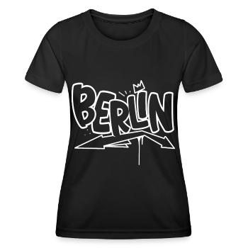 Berlin Graffiti - Frauen Funktions-T-Shirt - Schwarz - Vorne - AI Model Female 172 light (172cm)