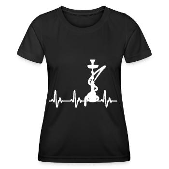 Herzschlag I love Wasserpfeife Geschenk - Frauen Funktions-T-Shirt - Schwarz - Vorne - AI Model Female 172 light (172cm)