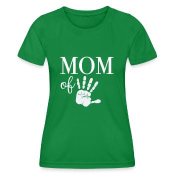 Mom of Five - Women's Functional T-Shirt - kelly green - Front - AI Model Female 172 dark (172cm)