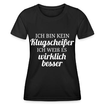 Ich bin kein Klugscheißer - Frauen Funktions-T-Shirt - Schwarz - Vorne - AI Model Female 172 light (172cm)