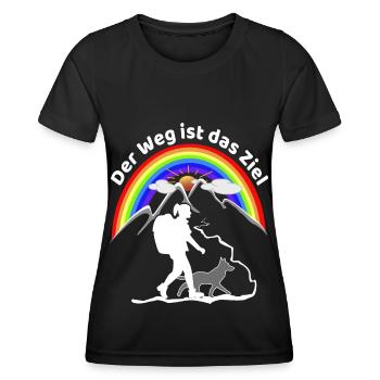 Hund der beste Freund - der Weg ist das Ziel - Frauen Funktions-T-Shirt - Schwarz - Vorne - AI Model Female 172 light (172cm)
