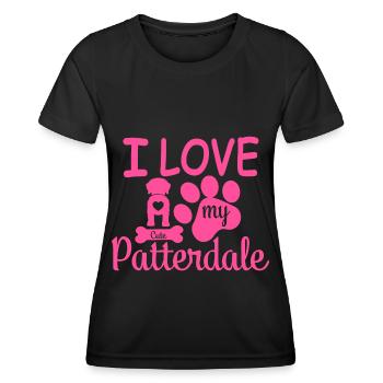 Patterdale Terrier Maman Maman Maîtresse J’aime mon - T-shirt sport Femme - noir - Devant - AI Model Female 172 light (172cm)