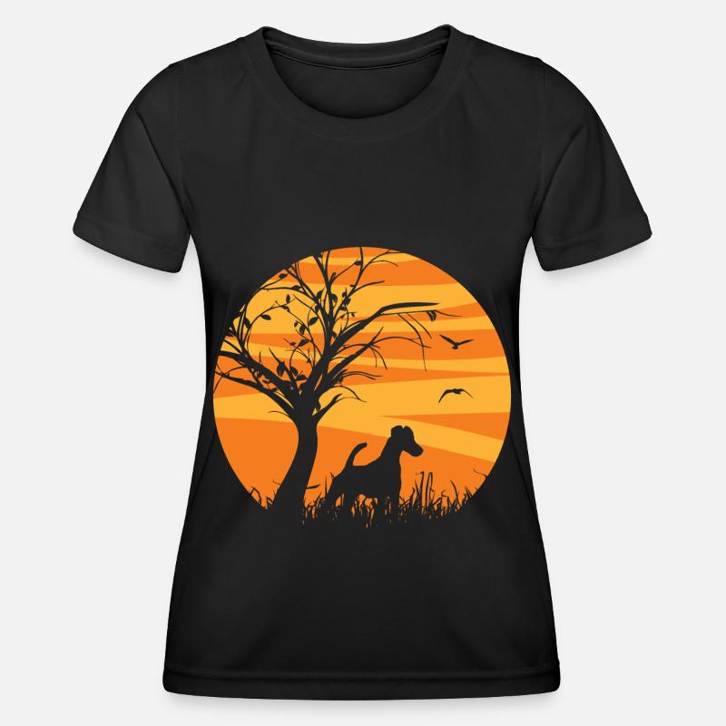 Smooth Fox Terrier Fox Terrier Sunrise - Women's Functional T-Shirt - black