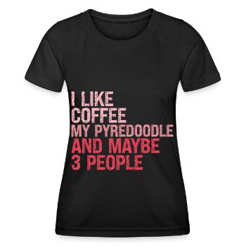 Standard Pyredoodle Maman Maîtresse Disant Rose - T-shirt sport Femme - noir - Devant - AI Model Female 172 light (172cm)