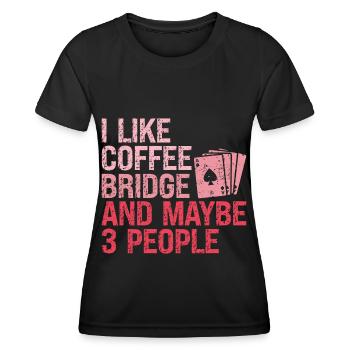 Joueur de bridge Fille Joueur de bridge Paroles Humour - T-shirt sport Femme - noir - Devant - AI Model Female 172 light (172cm)