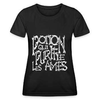 Potion qui purifie les âmes - T-shirt sport Femme - noir - Devant - AI Model Female 172 light (172cm)