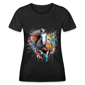 Horse, horse - Women's Functional T-Shirt - black - Front - AI Model Female 172 light (172cm)