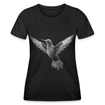 Kollibri, süßer Vogel im ASCII Code - Frauen Funktions-T-Shirt - Schwarz - Vorne - AI Model Female 172 light (172cm)