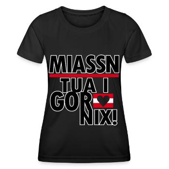 Austrian dialect Styrian - Women's Functional T-Shirt - black - Front - AI Model Female 172 light (172cm)
