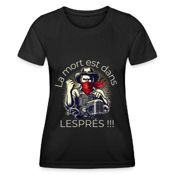 Der Tod ist in LESPRÉS - Frauen Funktions-T-Shirt - Schwarz - Vorne - AI Model Female 172 light (172cm)
