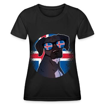 Islande - T-shirt sport Femme - noir - Devant - AI Model Female 172 light (172cm)