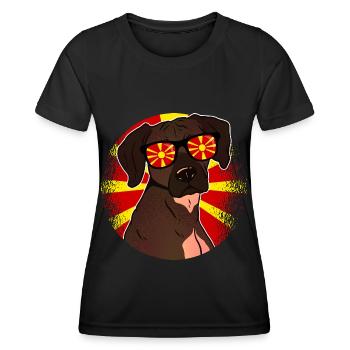 Macédoine - T-shirt sport Femme - noir - Devant - AI Model Female 172 light (172cm)