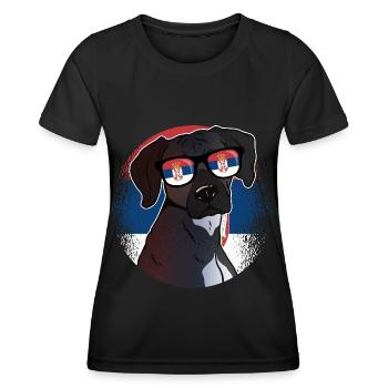 Serbien - Frauen Funktions-T-Shirt - Schwarz - Vorne - AI Model Female 172 light (172cm)