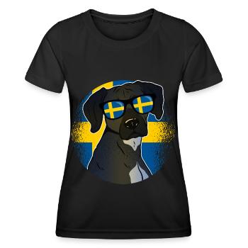 Schweden - Frauen Funktions-T-Shirt - Schwarz - Vorne - AI Model Female 172 light (172cm)