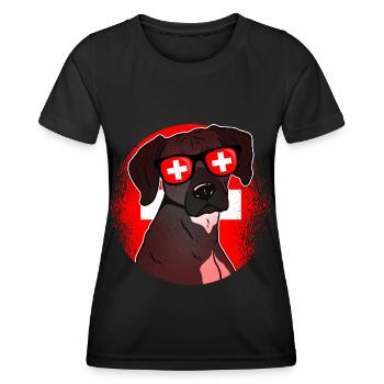Suisse - T-shirt sport Femme - noir - Devant - AI Model Female 172 light (172cm)