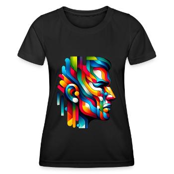 Farbkonturen - Color Contours - Frauen Funktions-T-Shirt - Schwarz - Vorne - AI Model Female 172 light (172cm)