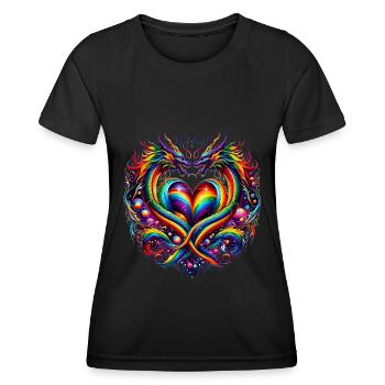 Dragonheart - Flame of Pride - Frauen Funktions-T-Shirt - Schwarz - Vorne - AI Model Female 172 light (172cm)