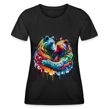 Farbenbund – Colors Entwined - Frauen Funktions-T-Shirt - Schwarz - Vorne - AI Model Female 172 light (172cm)