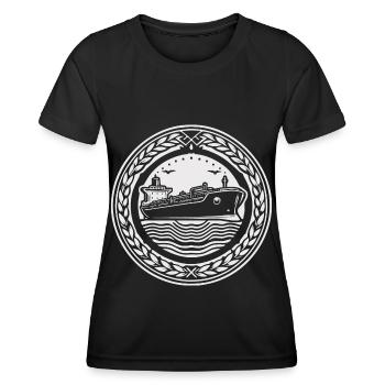 Oil tankers - powerful ships on the high seas - Women's Functional T-Shirt - black - Front - AI Model Female 172 light (172cm)