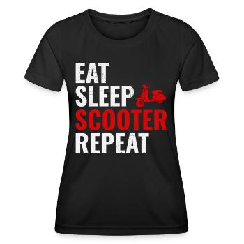 Roller Fahrer Scootering Motorrad Moped Lustig - Frauen Funktions-T-Shirt - Schwarz - Vorne - AI Model Female 172 light (172cm)