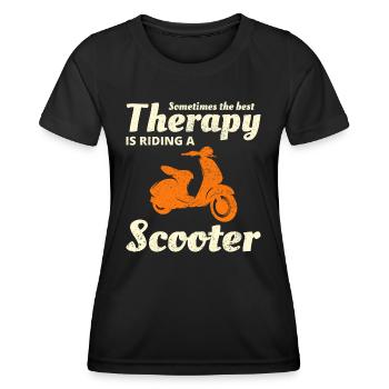 Roller Fahrer Scootering Motorrad Racer Fahrt - Frauen Funktions-T-Shirt - Schwarz - Vorne - AI Model Female 172 light (172cm)