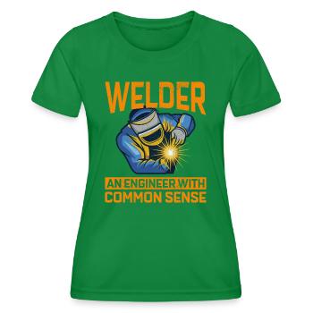 Welding Welder Metal Construction Ironworker - Women's Functional T-Shirt - kelly green - Front - AI Model Female 172 dark (172cm)