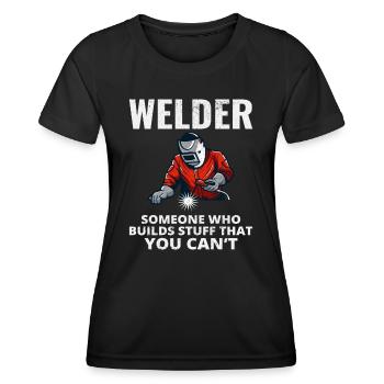 Schweißschweißer Metallbau Eisenarbeiter - Frauen Funktions-T-Shirt - Schwarz - Vorne - AI Model Female 172 light (172cm)