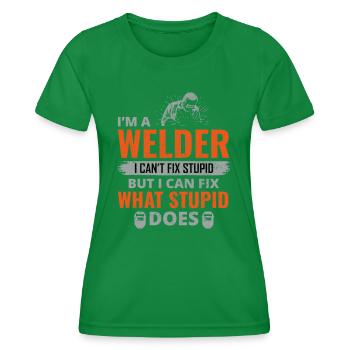 Welding Welder Metal Construction Ironworker - Women's Functional T-Shirt - kelly green - Front - AI Model Female 172 dark (172cm)