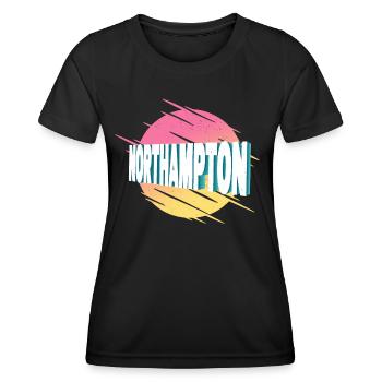 Northampton Angleterre Royaume-Uni City Font - T-shirt sport Femme - noir - Devant - AI Model Female 172 light (172cm)