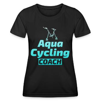 Aqua Cycling Piscine Fitness Training Coach - T-shirt sport Femme - noir - Devant - AI Model Female 172 light (172cm)