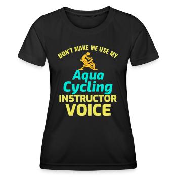Aqua Cycling Piscine Fitness Training Drôle - T-shirt sport Femme - noir - Devant - AI Model Female 172 light (172cm)