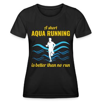 Deep Water Aqua jogging Pool Running Fitness - T-shirt sport Femme - noir - Devant - AI Model Female 172 light (172cm)