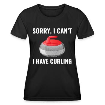Curling Kehrfächer Winter Eissport Curler Lustig - Frauen Funktions-T-Shirt - Schwarz - Vorne - AI Model Female 172 light (172cm)