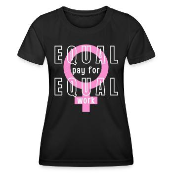 Gleicher Lohn für gleiche Arbeit Feministin - Frauen Funktions-T-Shirt - Schwarz - Vorne - AI Model Female 172 light (172cm)