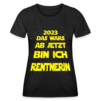 2023 Das Wars Ab Jetzt Bin Ich Rentnerin - Frauen Funktions-T-Shirt - Schwarz - Vorne - AI Model Female 172 light (172cm)